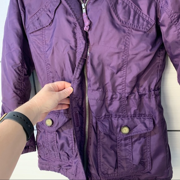 {Lands’ End} Girls Winter Fleece Lined Down Alt Coat/Parka Purple size Medium - Picture 13 of 16